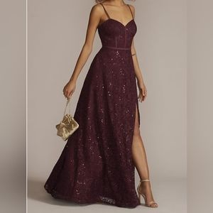 Sparkle lace dress with corset bodice